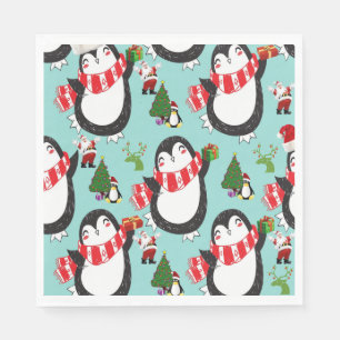 Christmas Paper Napkins, Penguin Napkins