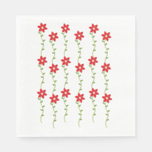 Christmas Paper Napkins, Poinsettia Napkins