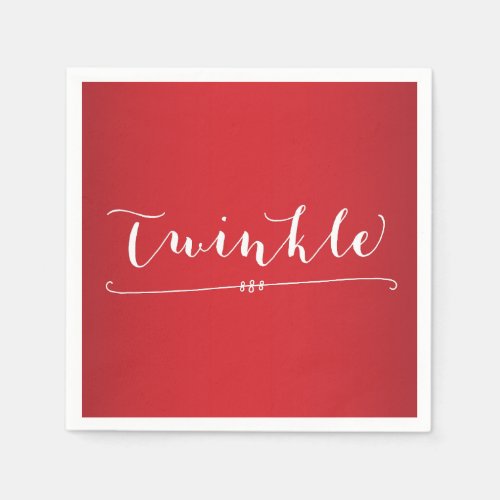 Christmas Paper Napkins Red And White Twinkle