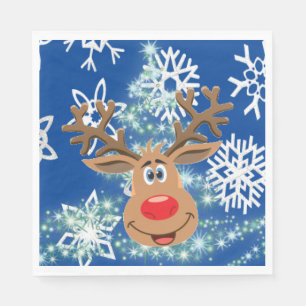 Christmas Paper Napkins, Reindeer Napkins