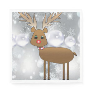 Christmas Paper Napkins, Reindeer Napkins