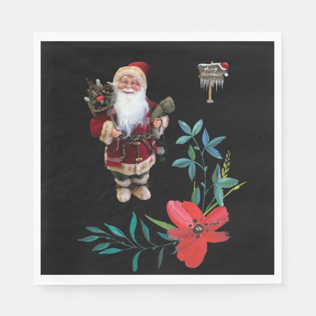 Christmas Paper Napkins, Santa Napkins (Front)