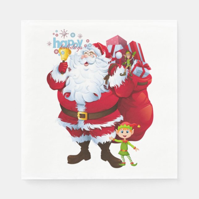 Christmas Paper Napkins, Santa Napkins (Front)