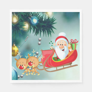 Christmas Paper Napkins, Santa Napkins