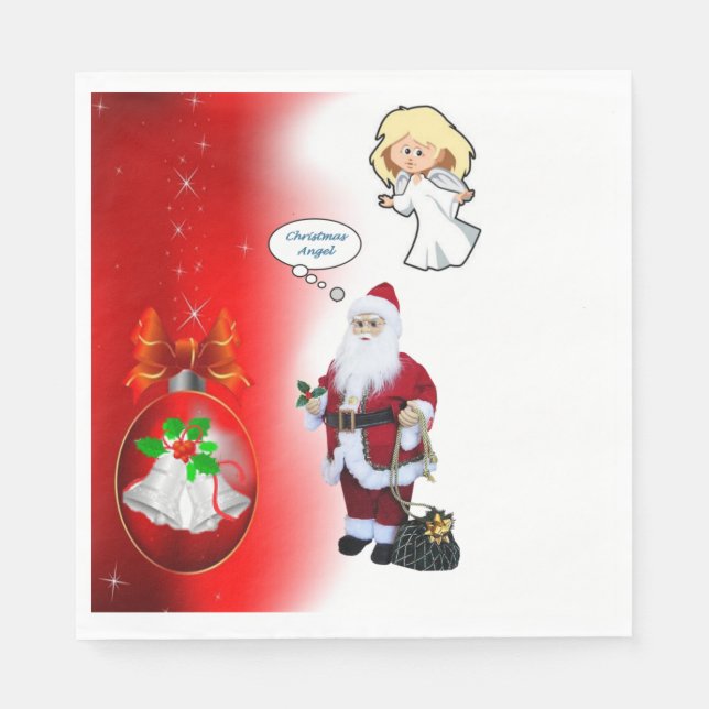 Christmas Paper Napkins, Santa Napkins (Front)