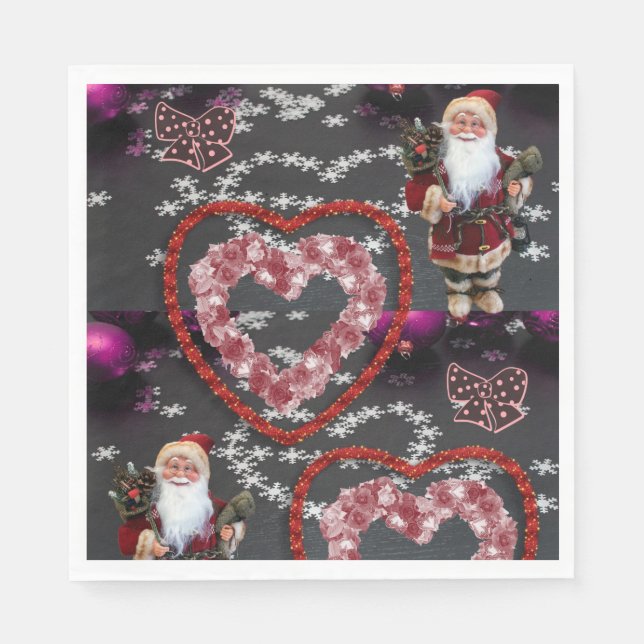 Christmas Paper Napkins, Santa Napkins (Front)