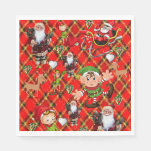 Christmas Paper Napkins, Santa Napkins
