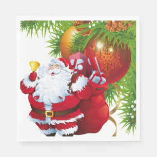 Christmas Paper Napkins, Santa Napkins