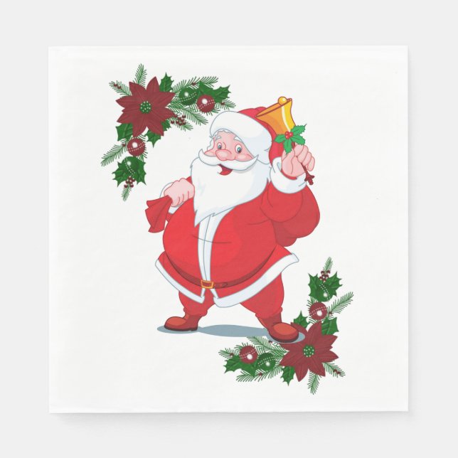 Christmas Paper Napkins, Santa Napkins (Front)