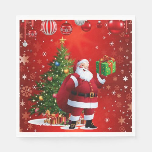 Christmas Paper Napkins Santa Napkins