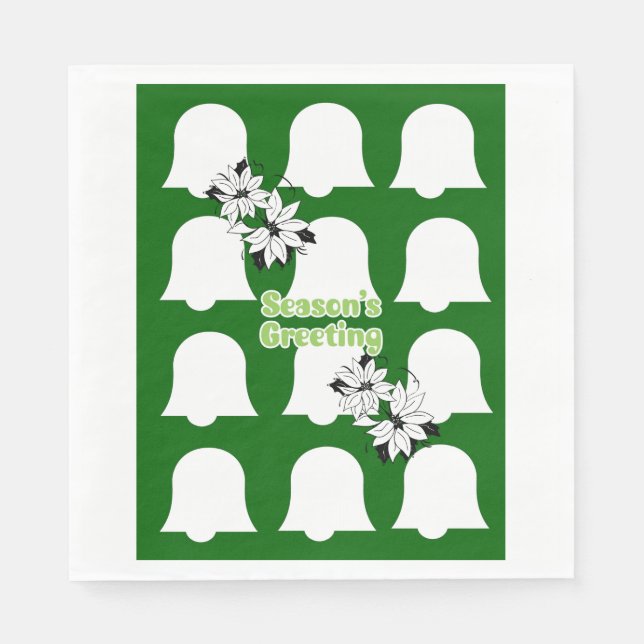 Christmas Paper Napkins, Seasons Greetings Napkins (Front)