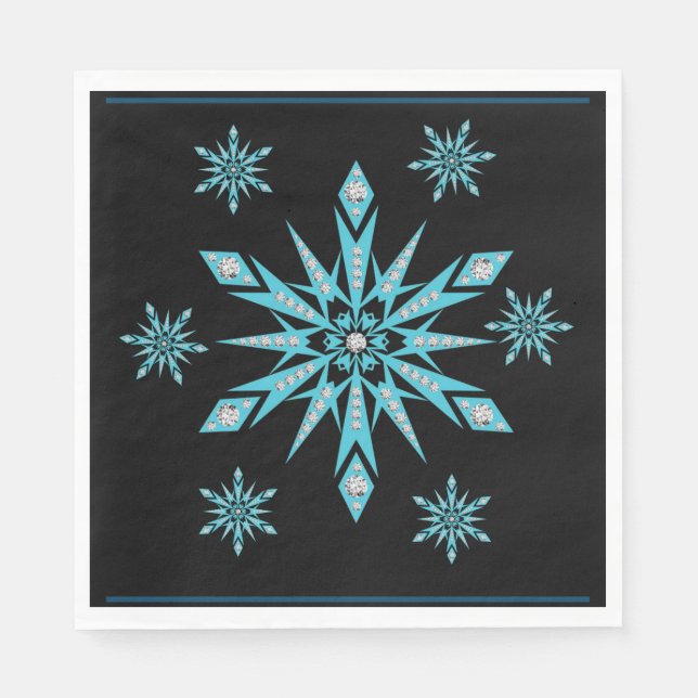 Christmas Paper Napkins, Snowflake Napkins (Front)