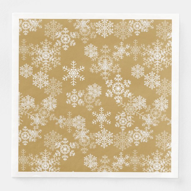 Christmas Paper Napkins-Snowflakes Paper Dinner Napkins (Front)
