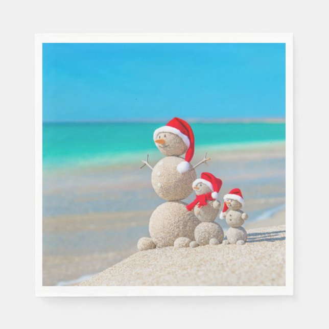 Christmas Paper Napkins, Snowman Napkins (Front)