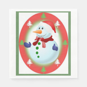 Christmas Paper Napkins, Snowman Napkins
