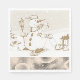 Christmas Paper Napkins, Snowman Napkins
