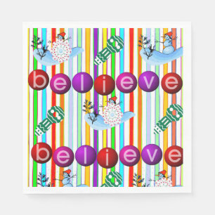 Christmas Paper Napkins, Snowman Napkins