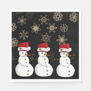 Christmas Paper Napkins, Snowman Napkins