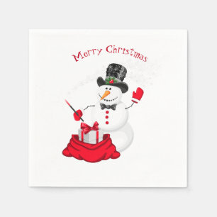 Christmas Paper Napkins-Snowman Napkins
