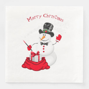Christmas Paper Napkins-Snowman Paper Dinner Napkins