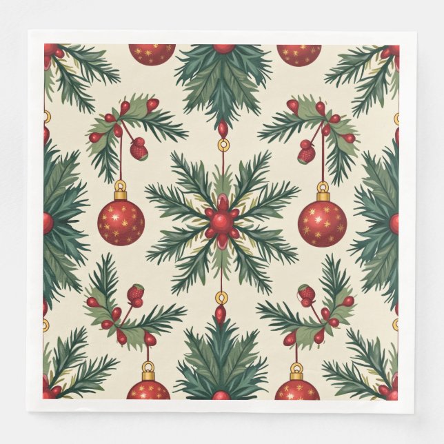 Christmas Paper Napkins, Standard Dinner Napkins (Front)