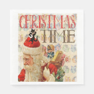 Christmas Paper Napkins, Vintage Napkins