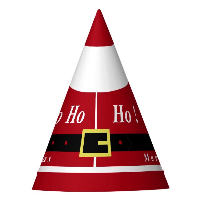 Christmas Paper Party Hat Funny Santa Design (Front)