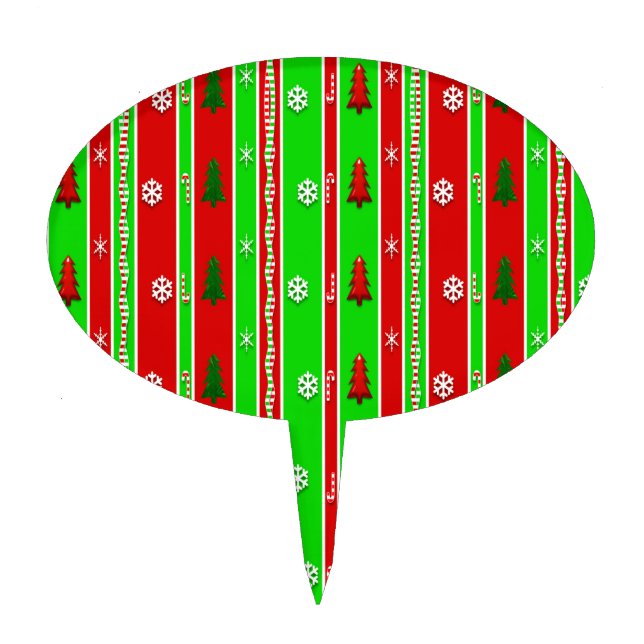 Christmas Paper Pattern Cake Topper (Front)