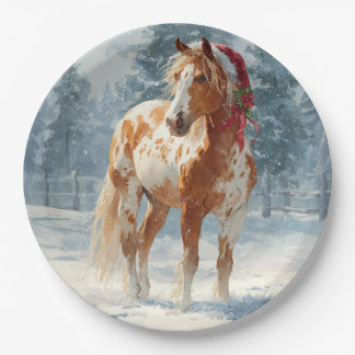 Christmas Paper Plate / Beautiful Appalossa Horse 