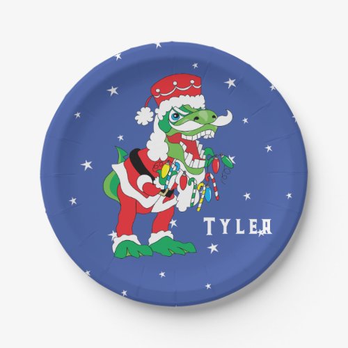 Christmas Paper Plate TySANTAsaurus