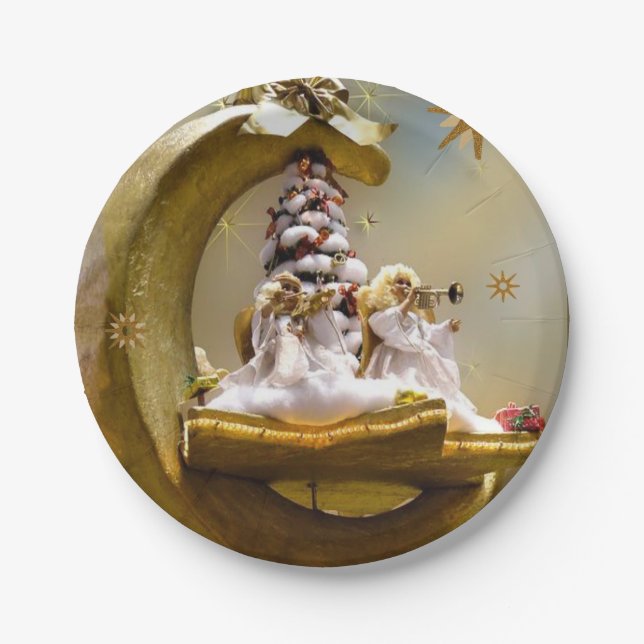 Christmas Paper Plates, Angel Paper Plates (Front)