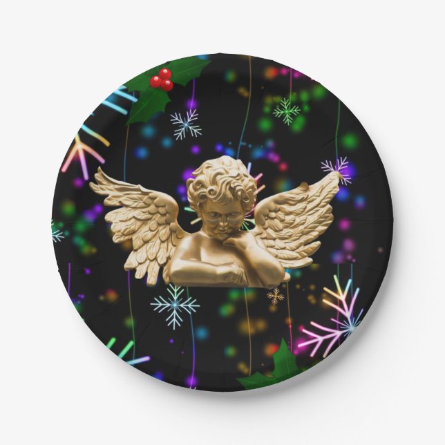 Christmas Paper Plates, Angel Plates (Front)