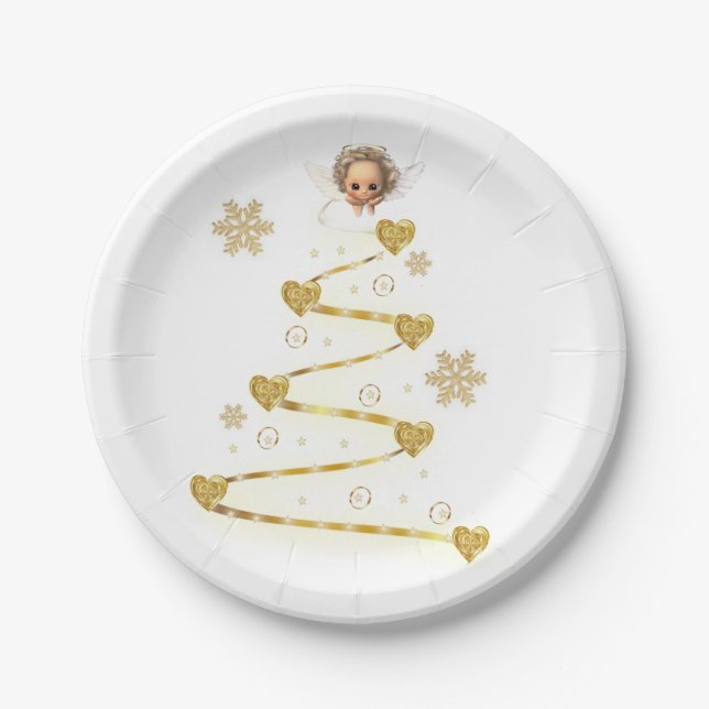 Christmas Paper Plates, Angel Plates (Front)