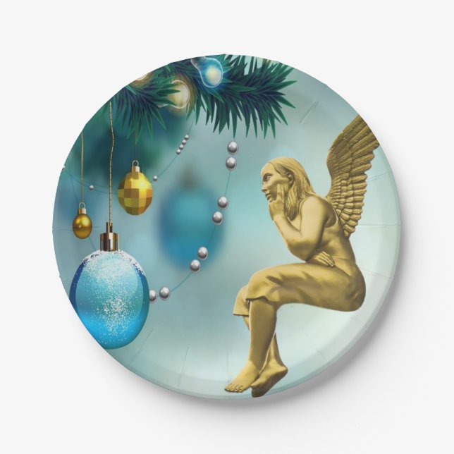 Christmas Paper Plates, Angel Plates (Front)