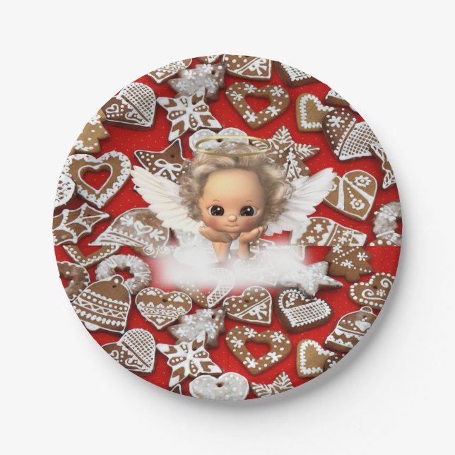Christmas Paper Plates, Angel Plates (Front)