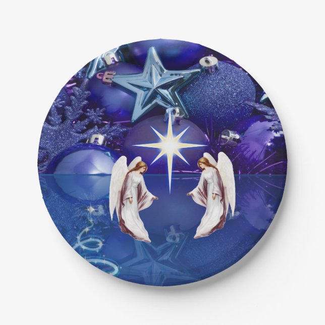 Christmas Paper Plates, Angels Plates (Front)