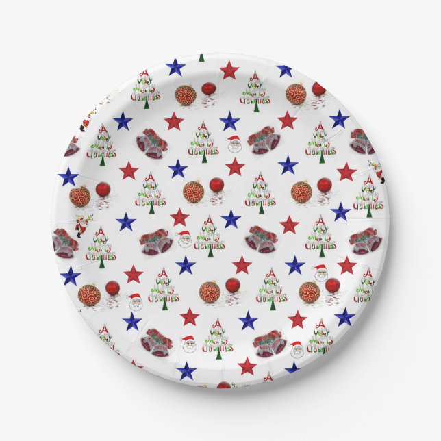 Christmas Paper Plates, Christmas Tree Paper Plates (Front)