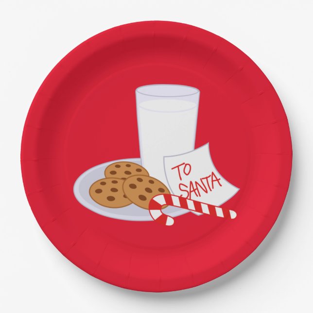 Christmas Paper Plates/Cookies and Milk Plates (Front)