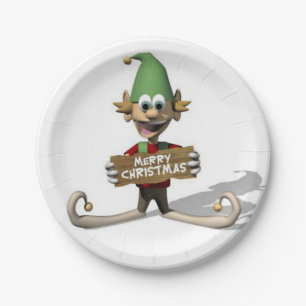 Christmas Paper Plates, Elf Plates