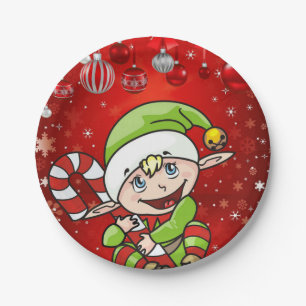 Christmas Paper Plates, Elf Plates