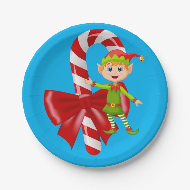 Christmas Paper Plates, Elf Plates (Front)