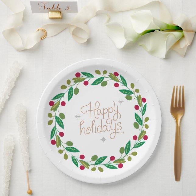 Christmas Paper Plates– Holiday Party Dining  Paper Plates (Wedding)