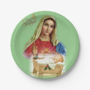 Christmas Paper Plates, Jesus Christ Plates