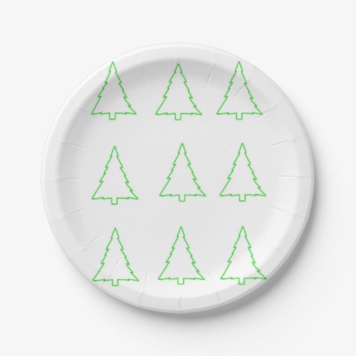 Christmas Paper Plates Merry Christmas Green Tree Paper Plates