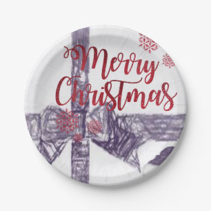 Christmas Paper Plates, Merry Christmas Plates