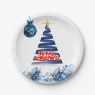 Christmas Paper Plates, Merry Christmas Plates