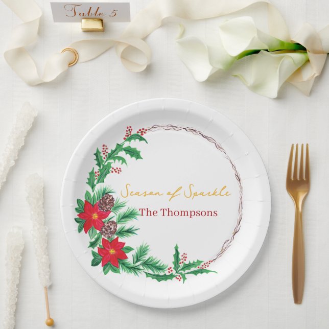 Christmas Paper Plates– Party Table Decoration Paper Plates (Wedding)