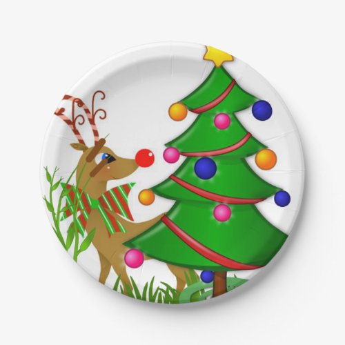 Christmas Paper Plates Reindeer Paper Plates