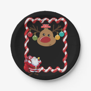 Christmas Paper Plates, Reindeer Plates
