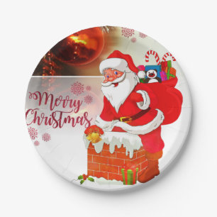 Christmas Paper Plates, Santa Plates